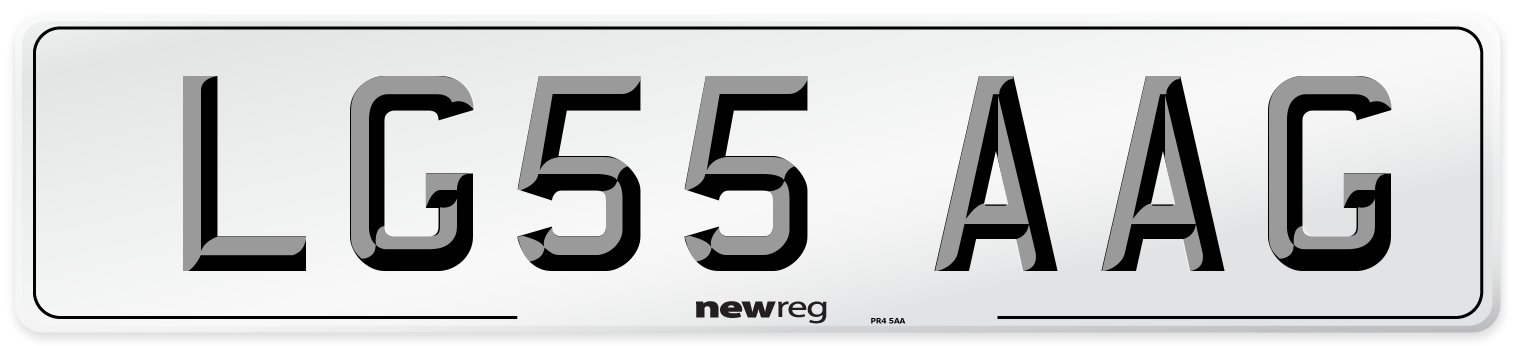 LG55 AAG Number Plate from New Reg